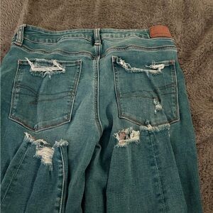 Distressed Blue Jeans